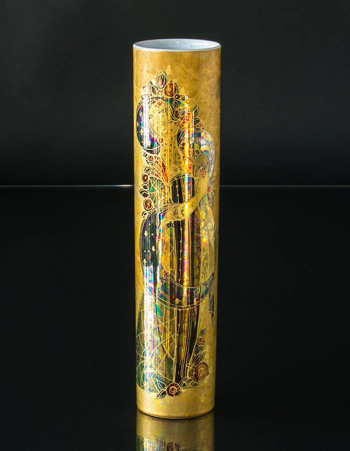 Rosenthal Bjørn Wiinblad Vase, Studio Line, in Gold dekoriert