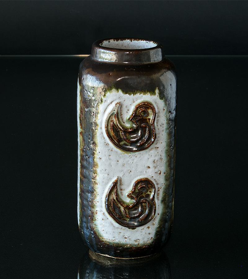 Kingo Keramik Vase mit Vögeln Nr. 6320