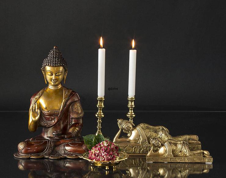 Alte Messingkerzenhalter, 17 cm, 2 stück