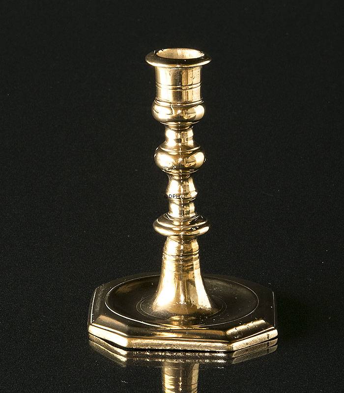 Alter Messingkerzenhalter 14 cm - Set von 2