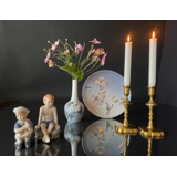 Christiansfelder Kerzenhalter aus Messing, Vintage 17 cm