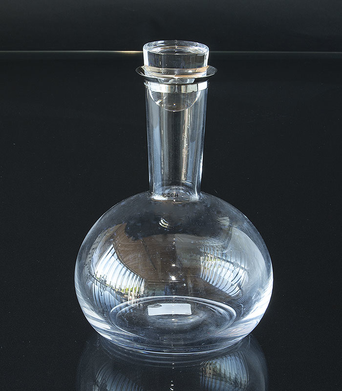 Karafe in Glas mit Silberneck in Sterlingsilber, Georg Jensen
