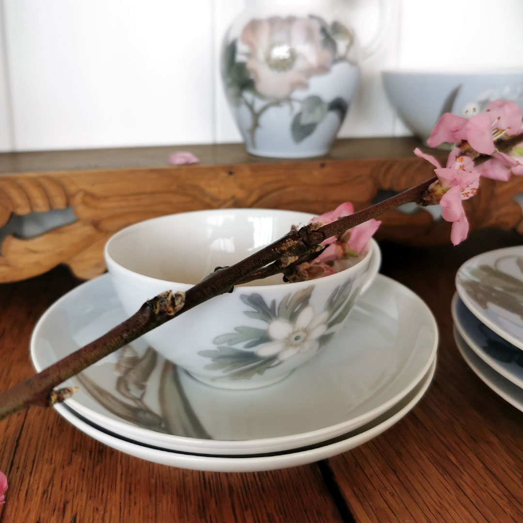 Royal Copenhagen Jugendstil-Teeservice mit handbemalten Blumen (1923-1935)