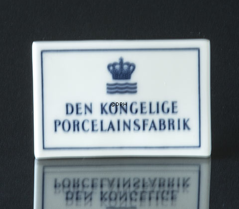 Royal Copenhagen Händlerschild "Den kongelige Porcelainsfabrik" Dänisch