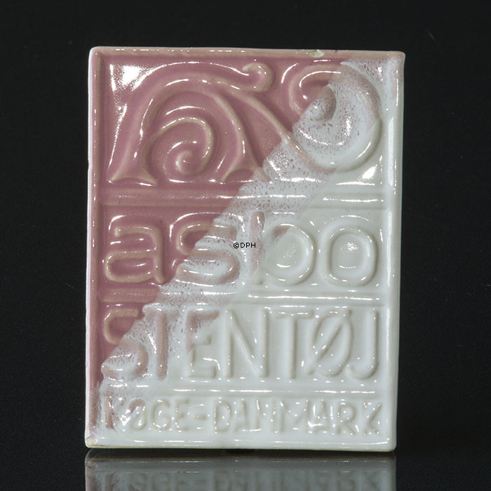 Asbo Schild Steinzeug Køge Dänemark Rosa/Weiß