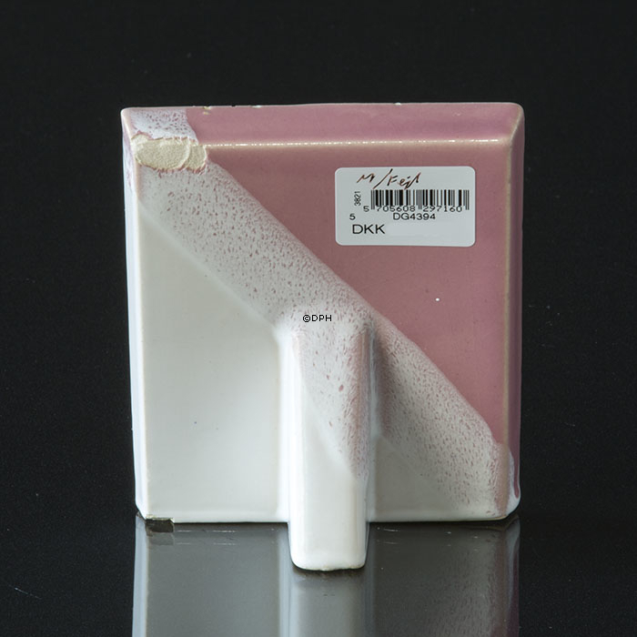 Asbo Schild Steinzeug Køge Dänemark Rosa/Weiß