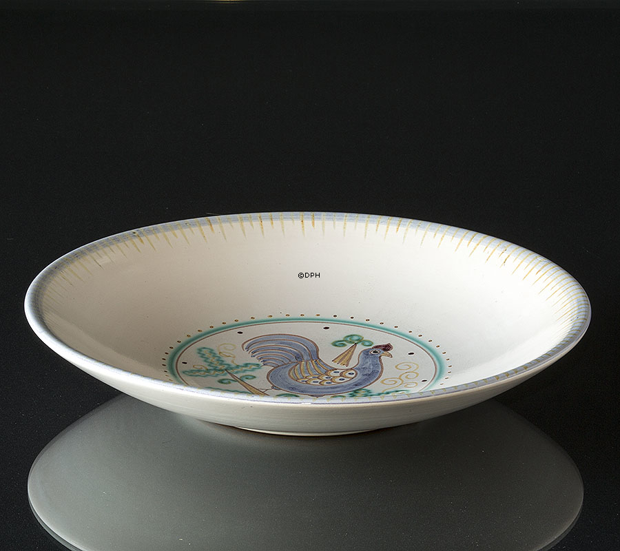 Große Schale Hjorth Keramik mit Hahn