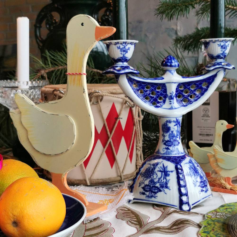 Musselmalet Vollspitze, Kerzenständer 2 Zweige, DEUTSCH - Beachten Sie NICHT Royal Copenhagen