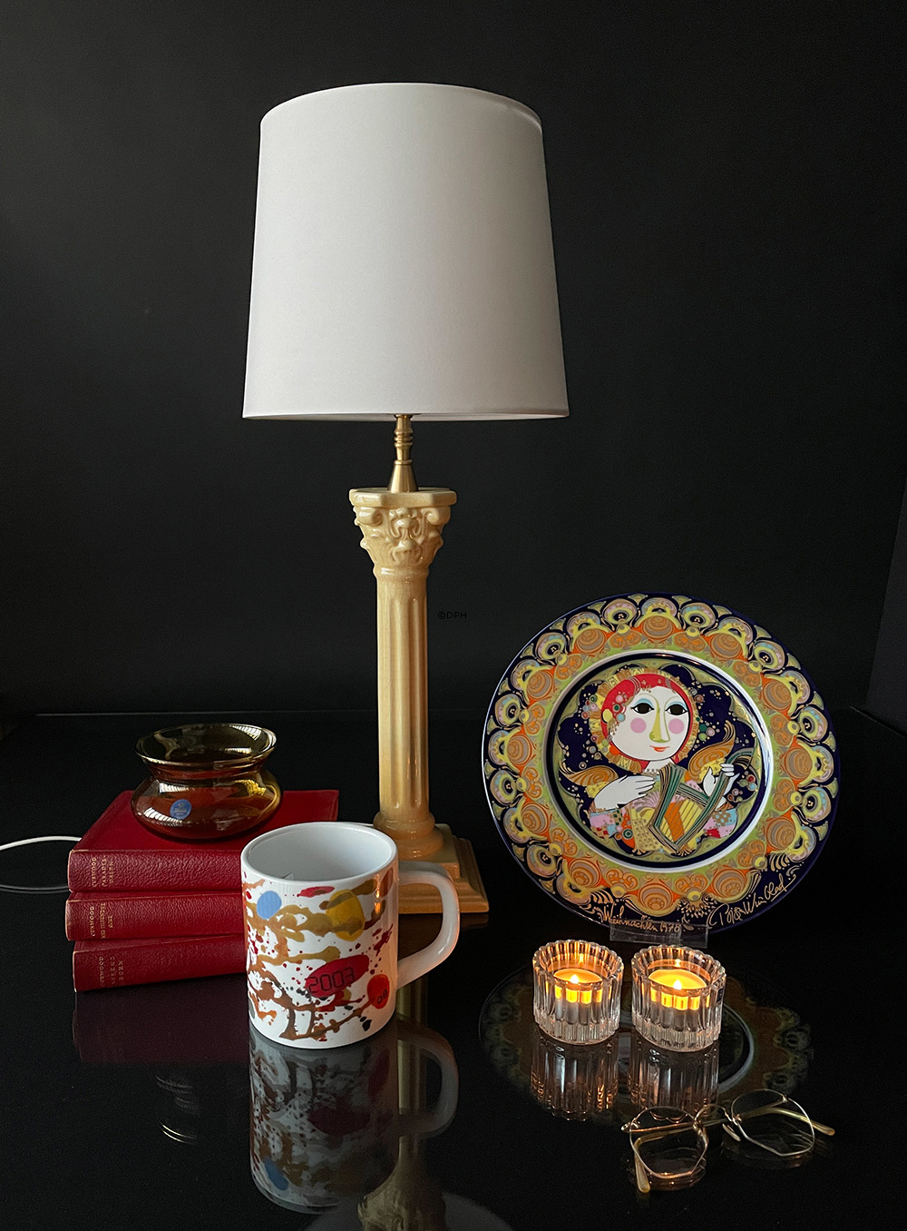 Holmegaard / Royal Copenhagen Glasschale, golden