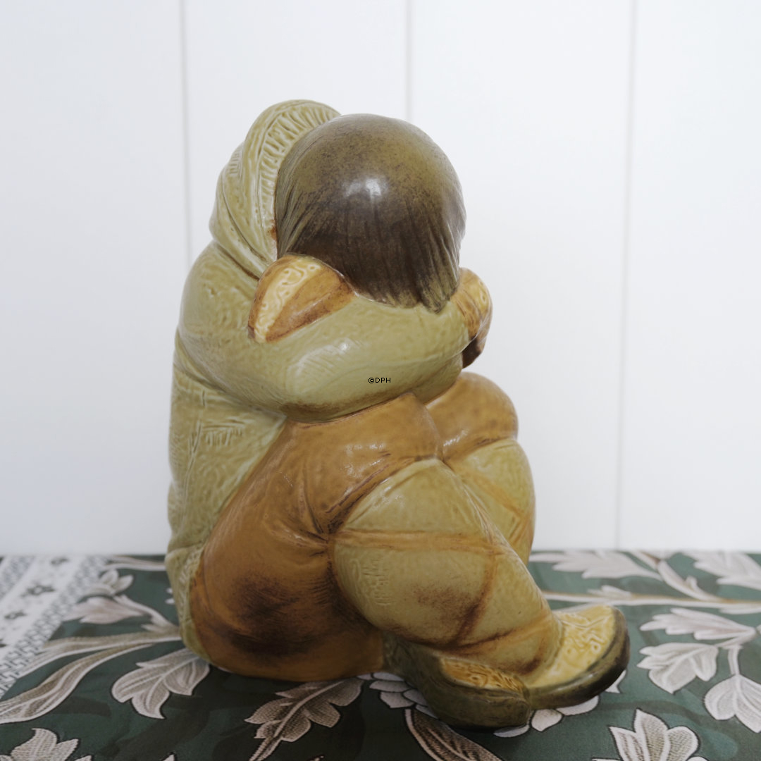 Lladro königliche spanische Figur Grünland / Inuit - Sitzende Kinder - Junge und Mädchen