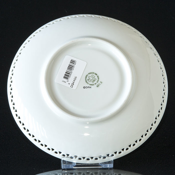 Weiße Untertasse / Teller  Weiße Eleganz (mit Schielmuster als Möwengeschirr) Ø 17,5 cm nr. 481.5, Bing & Gröndahl