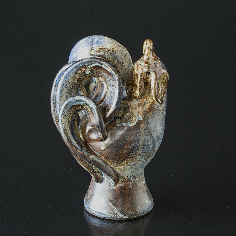 Viggo Kyhn Hahnfigur blau/braune Keramik