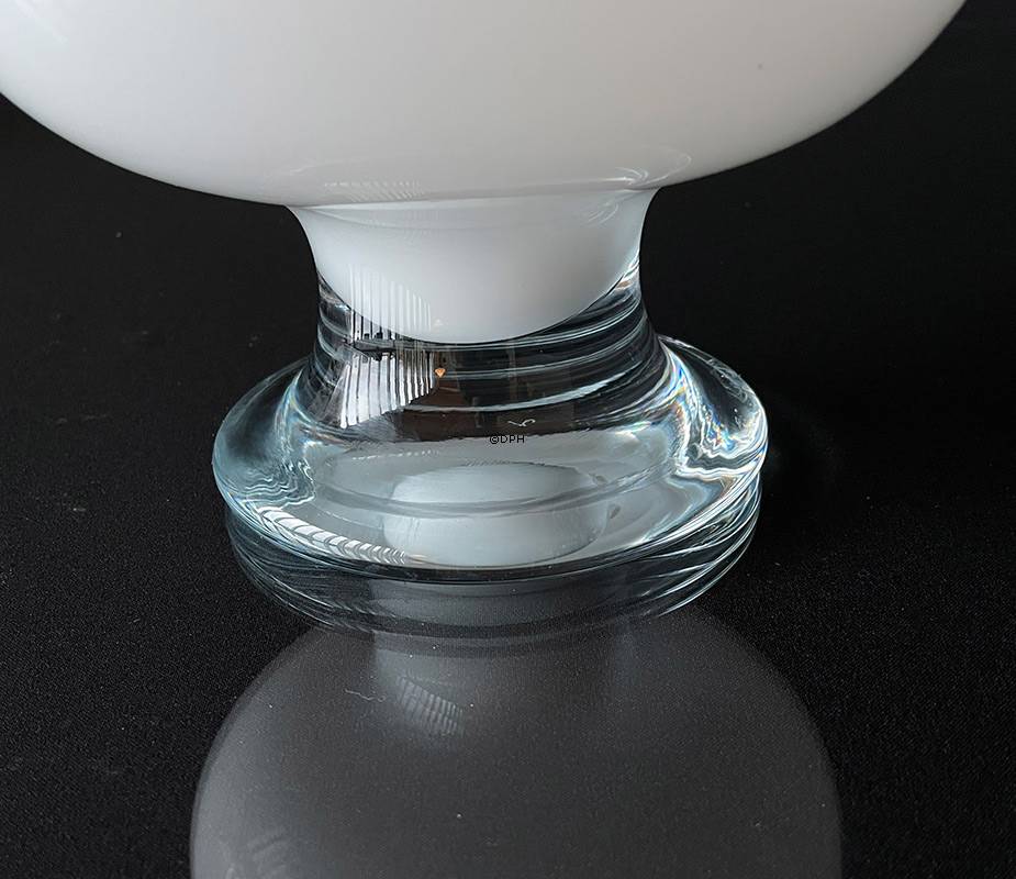 Holmegaard Art Glas, Große Vase/Kelch/Kräutertopf Opal/klar