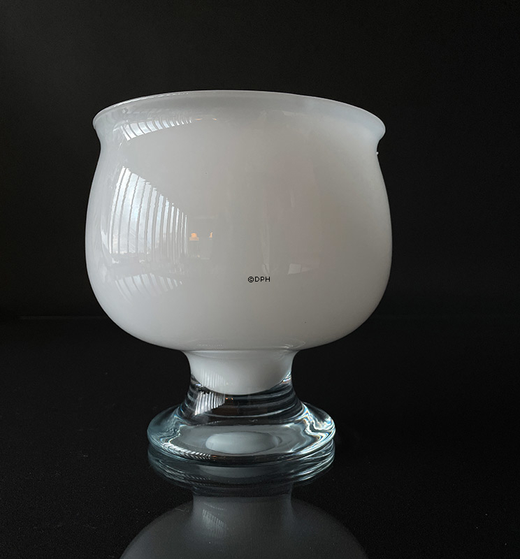 Holmegaard Art Glas, Große Vase/Kelch/Kräutertopf Opal/klar