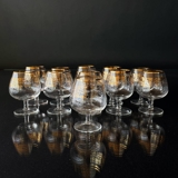 Alkohol/ Cognac -Glas mit goldener Kante, alt, 15 PCs.