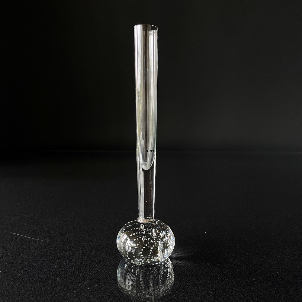 Holmegaard Orkidevase klar mit klaren Blasen (Blasenoptik)