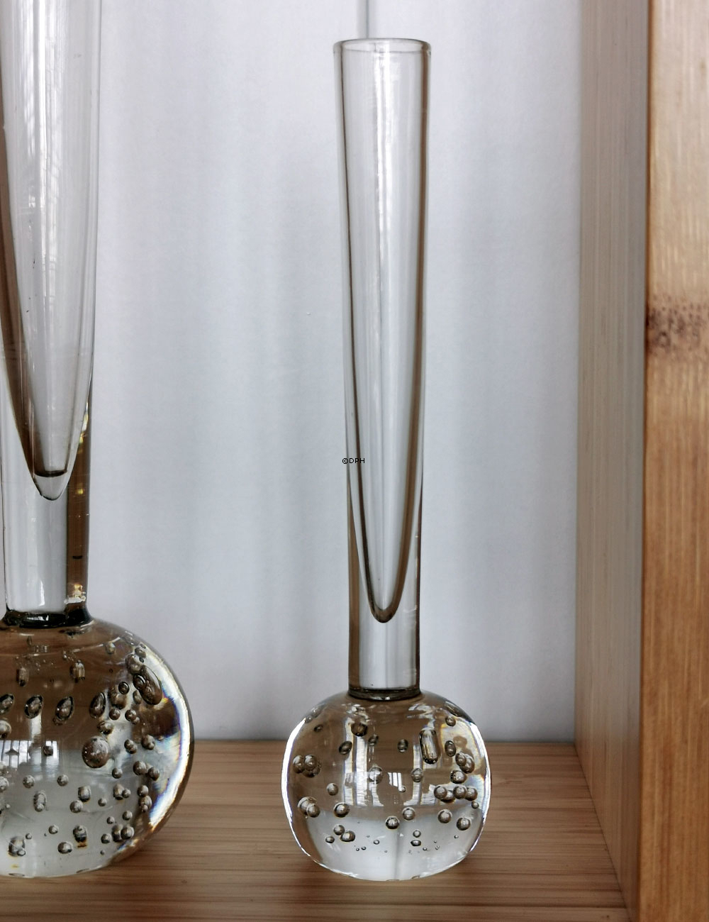 Holmegaard Orkidevase klar mit klaren Blasen (Blasenoptik)