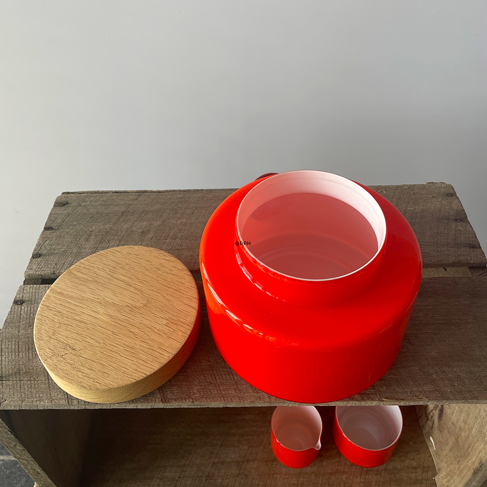 Holmegaard Orange Palette Vorratsdose mit Text "Ost" (Käse) Design Michael Bang