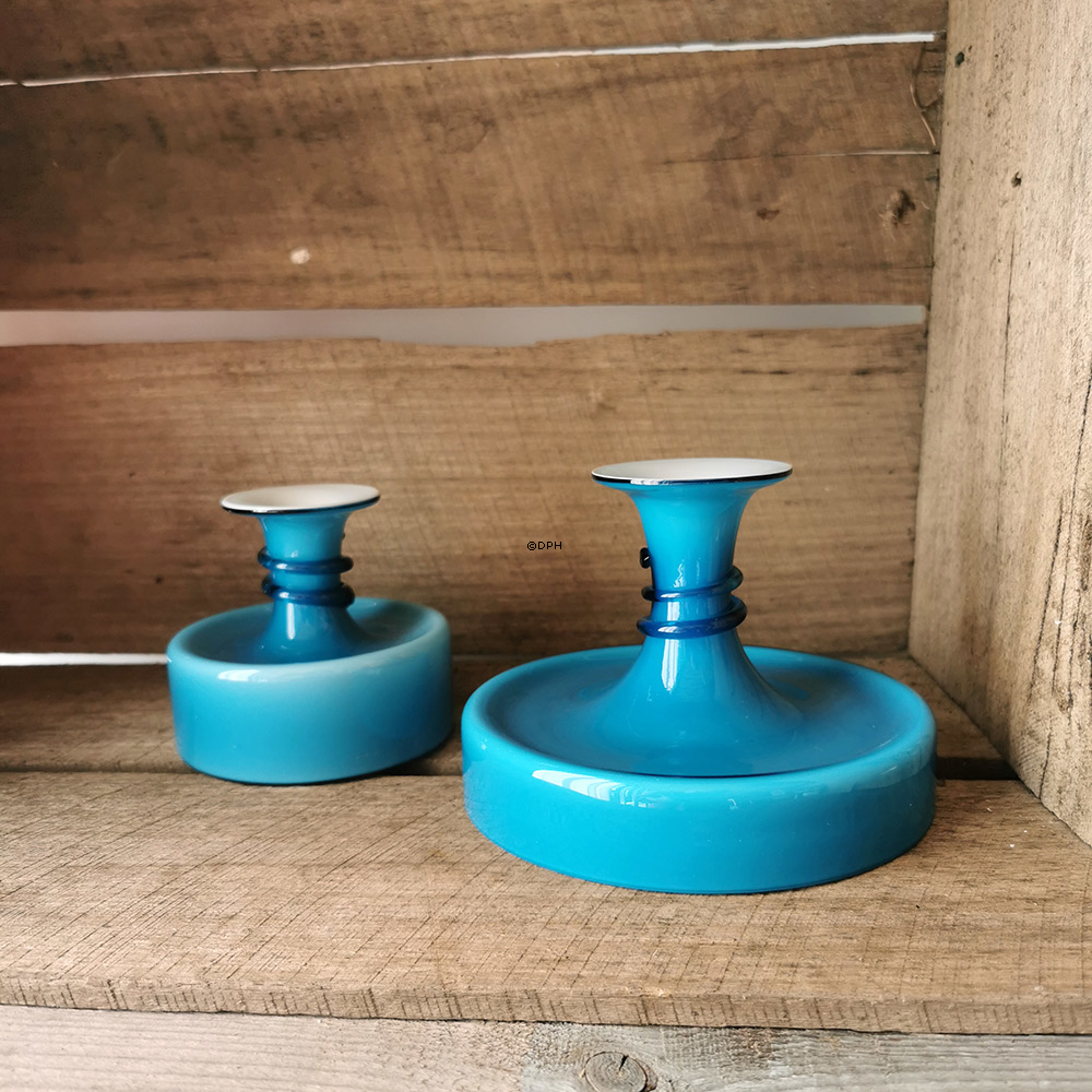 Holmegaard Blau Palette Kerzenhalter Design Michael Bang