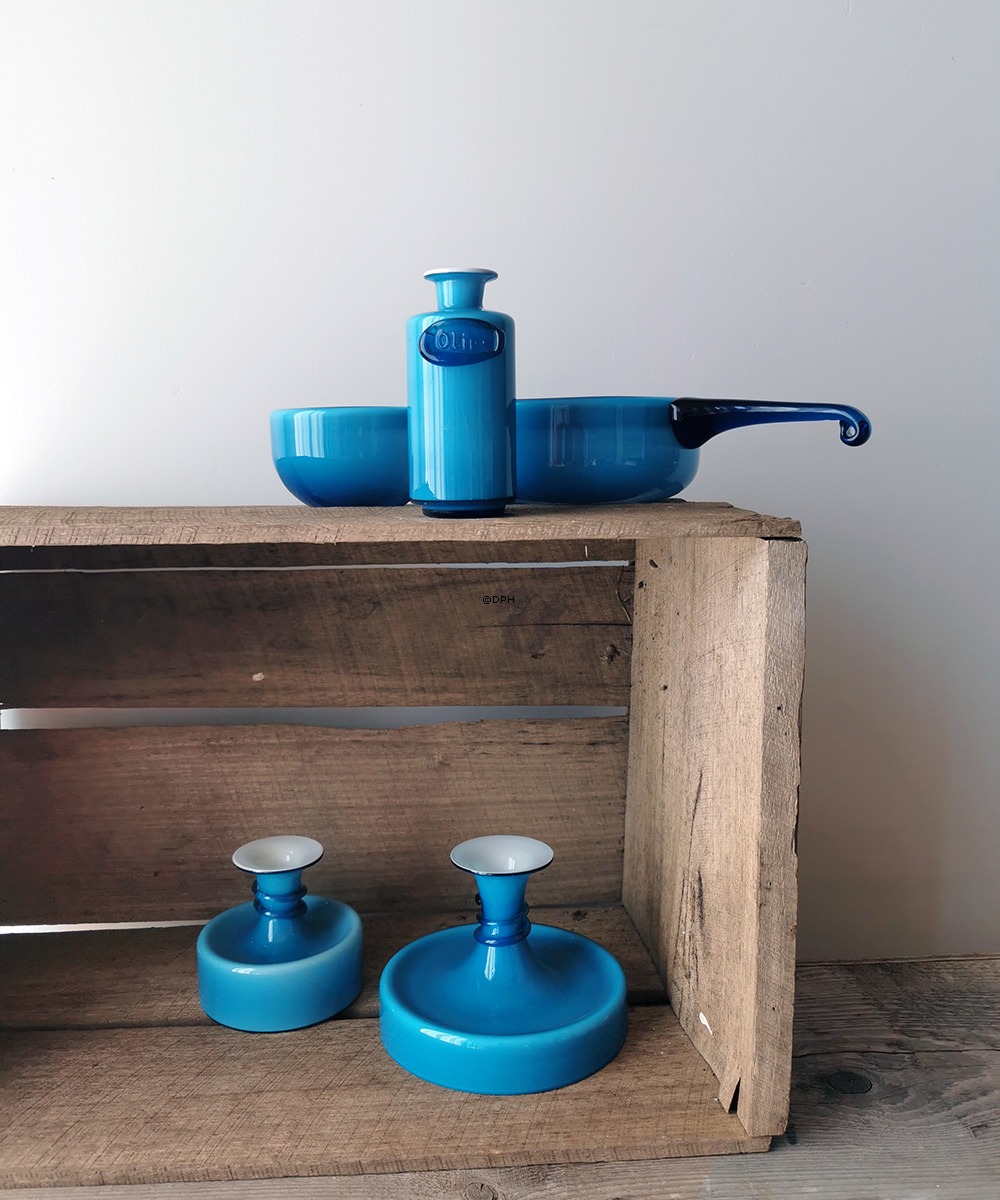 Holmegaard Blau Palette Kerzenhalter ohne Boden Design Michael Bang
