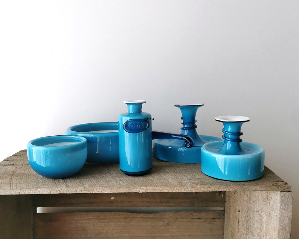 Holmegaard Blau Palette Kerzenhalter ohne Boden Design Michael Bang