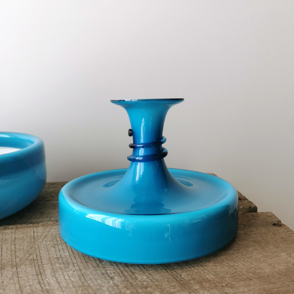 Holmegaard Blau Palette Kerzenhalter ohne Boden Design Michael Bang