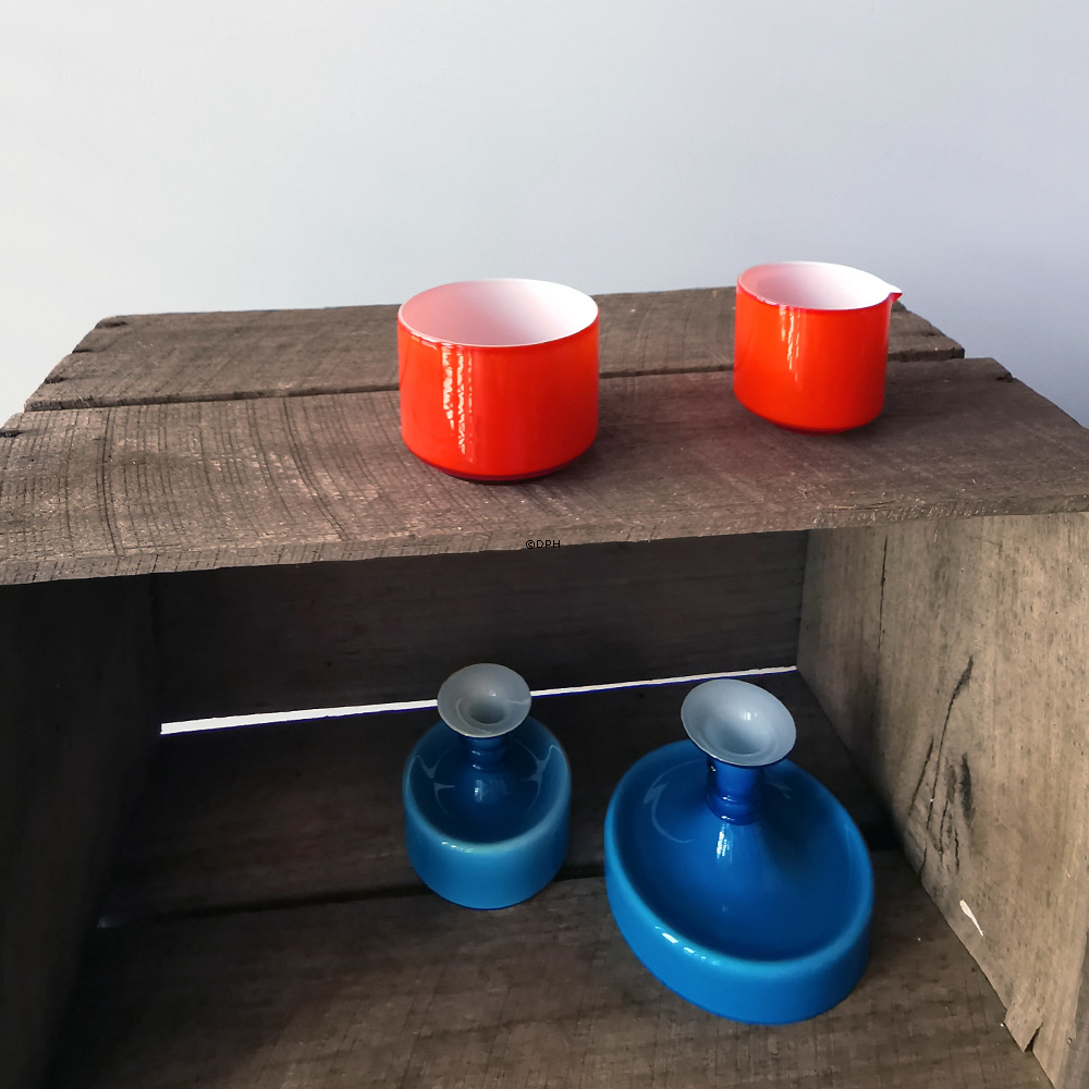 Holmegaard Blau Palette Kerzenhalter ohne Boden Design Michael Bang