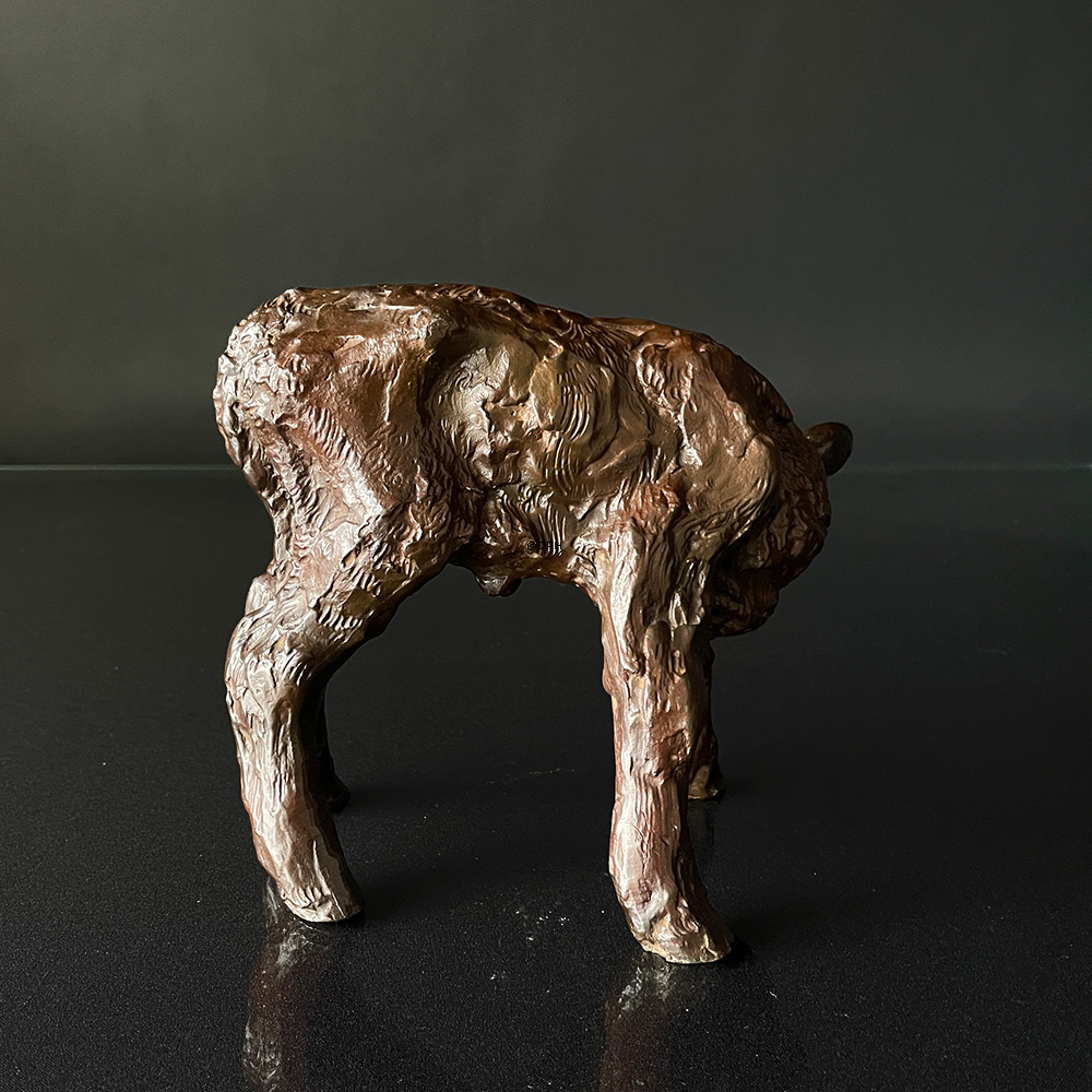 Just Andersen Figur, Stehendes Kalb Nr. 2405 von Gudrun Lauesen, Diskometal