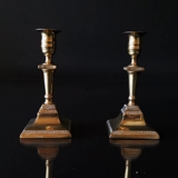 Alte Messing Kerzenhalter, 15,5cm, Set mit 2 Stück.
