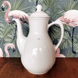 White Elegance (mit Schielmuster wie Möwe) Kaffeekanne Nr. 91A, Bing & Gröndahl