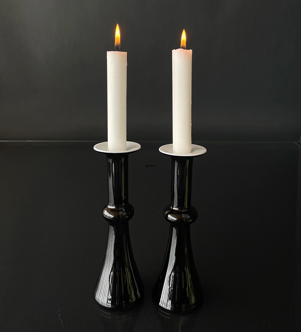 Holmegaard H.G PALET Vase / Leuchter schwarz/weiß Design Michael Bang