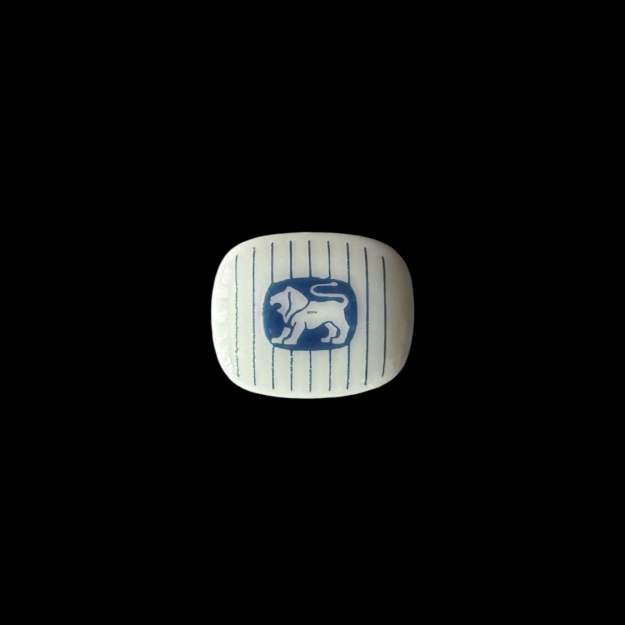 Royal Copenhagen Porzellan-Cabochon mit einem Löwenmotiv