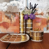 Rosenthal Bjørn Wiinblad Teller, Quatre Couleurs, in Gold dekoriert