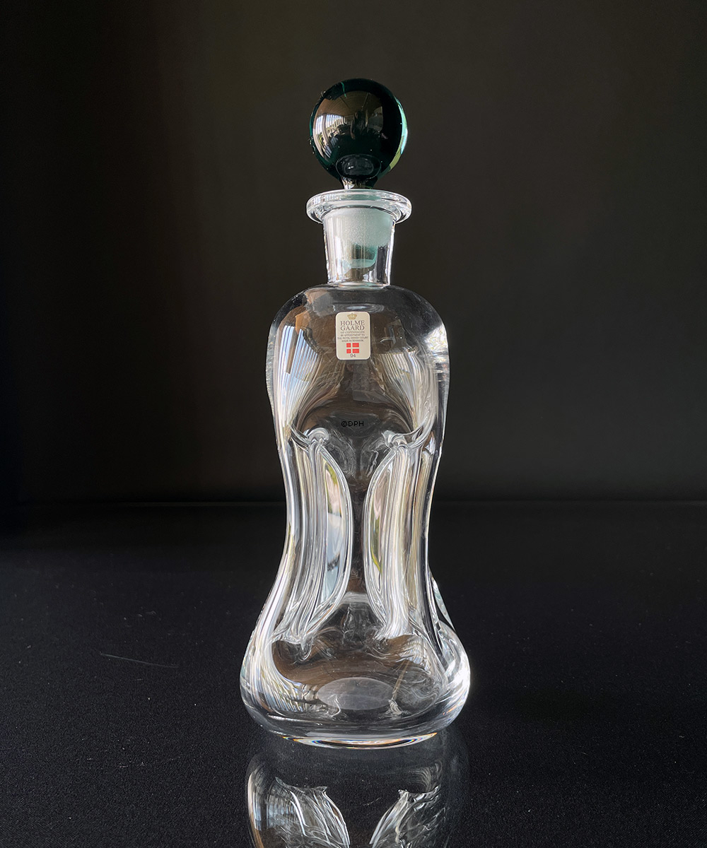 Holmegaard Glas Krugflasche mit türkisfarbenem Verschluss