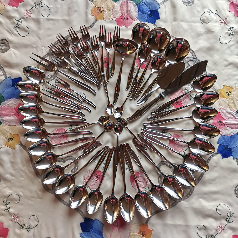 Besteckset Columbine 101 Teile (Solingen Edelstahl, Abba Dänemark)