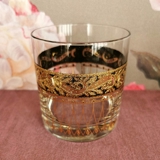Vintage Wassergläser mit Golddekoration, Set von 4 Stück.