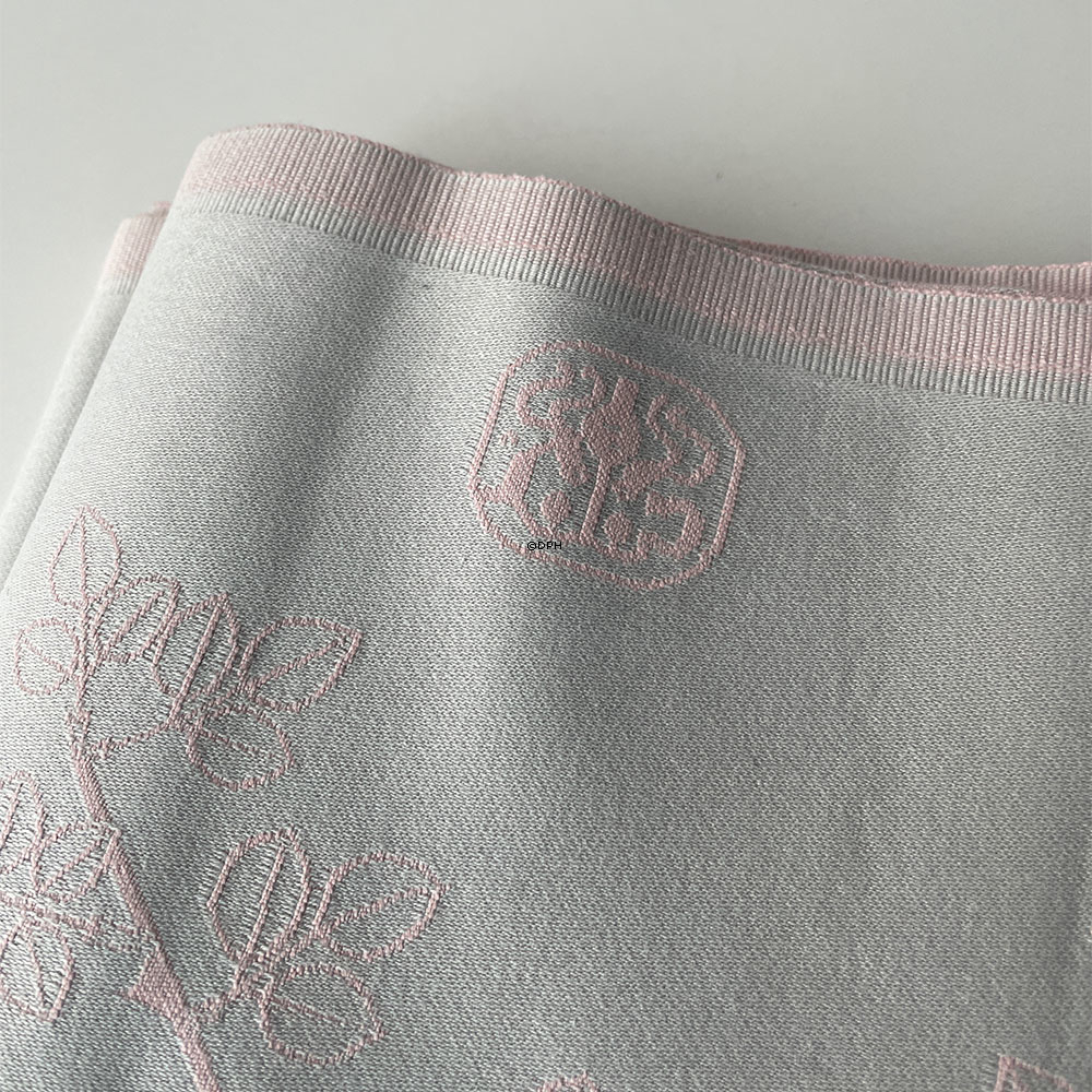 Georg Jensen Damask Tischdecke, grau/hellrosa, alt, die Tischdecke misst 160 x 300 cm