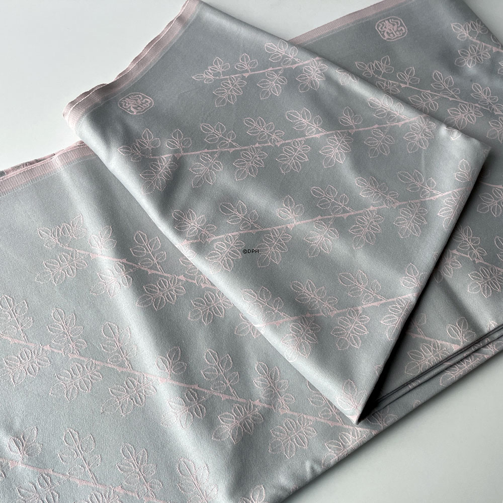 Georg Jensen Damask Tischdecke, grau/hellrosa, alt, die Tischdecke misst 160 x 300 cm