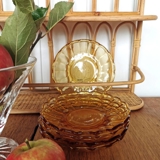 Kleine Glastassenuntersetzer mit Schliffen, Set aus 5 Stück