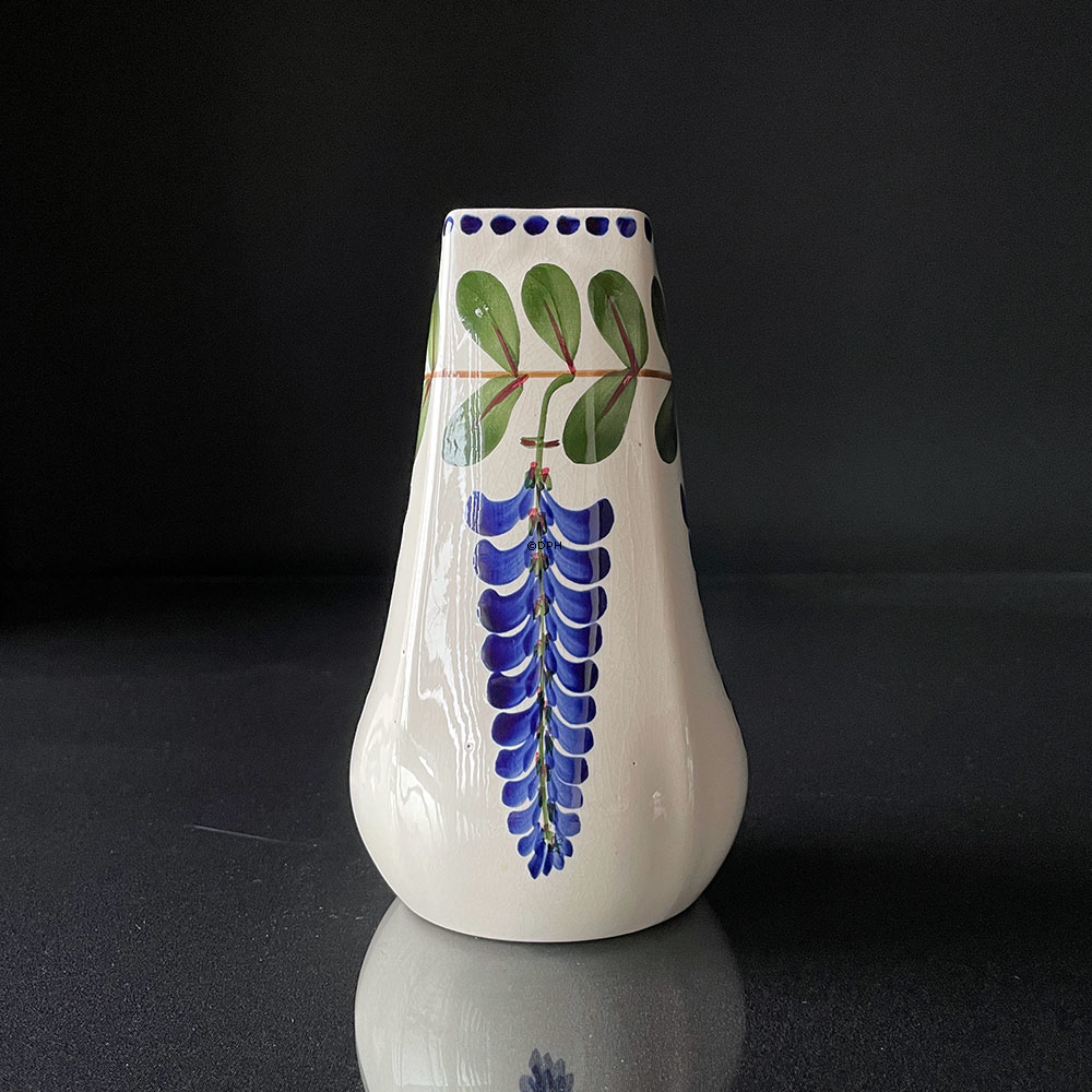 Aluminia Vase mit Blumenmotiv Nr. 522-110 (mit Reparatur, siehe Foto)