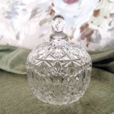 Glas-Bonbonniere, Schale mit Deckel, mit Gravuren