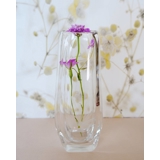 Glas Vase mit Schliffen, Motiv einer Glockenblume