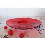 Glas Serviertablett in rot