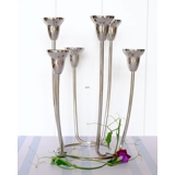 Antike Georg Jensen Swing Kerzenständer, für 6 Kerzen, aus Edelstahl