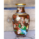Chinesische Cloisonné-Vase, Braun