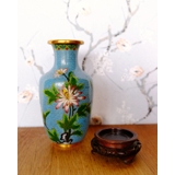 Chinesische Cloisonné-Vase, hellblau