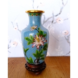 Chinesische Cloisonné-Vase, hellblau