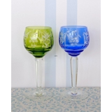 Böhmische Kristallportwein gläser mit Schliff, Set aus 2 verschiedenen