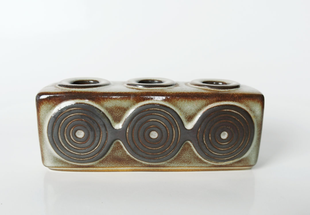 Søholm Kerzenhalter für 3 Kerzen, braune Glasur