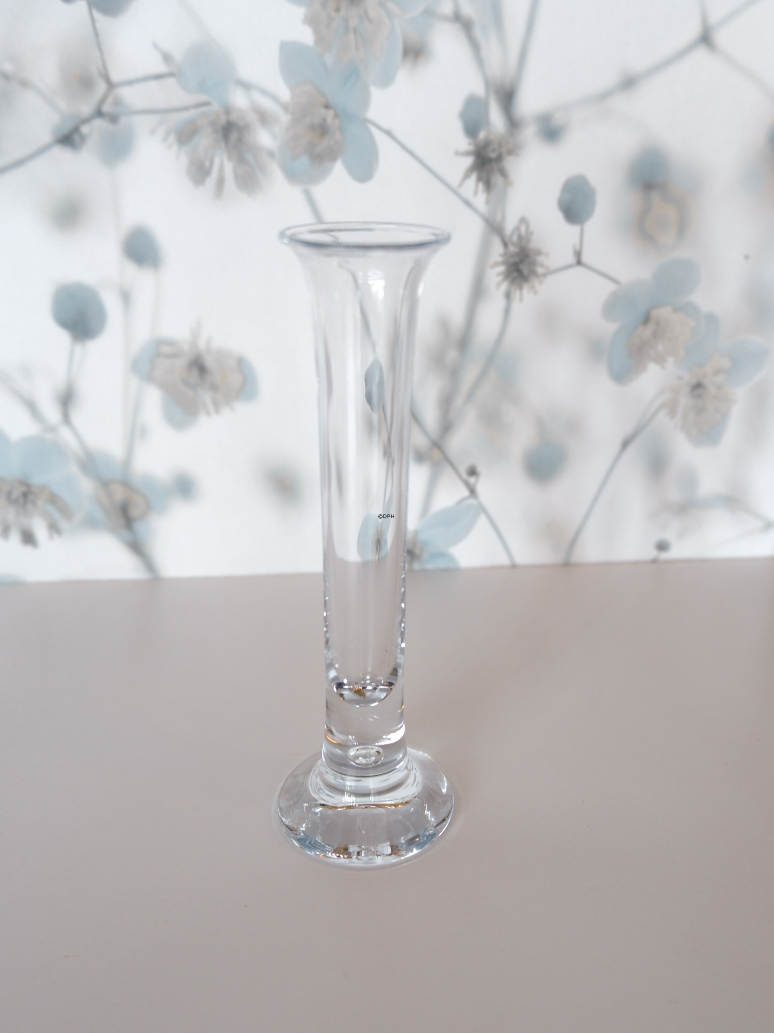 Holmegaard Vase klein, klar Solitär 17 cm
